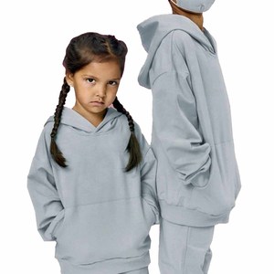 Ensemble de survêtement d'hiver pour enfants, 2 pièces en gros, motif uni, col rond, vêtements pour bébés, grande taille, collection printemps, nouvel arrivage - Product Image 3