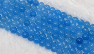 Perles rondes en calcédoine bleue, pierres naturelles en vrac pour la fabrication de bijoux, accessoires pour femmes, artisanat, pierres de guérison - Product Image 6