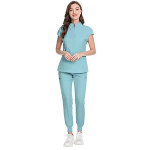 Abrigo de algodón con apertura de cremallera para mujer, uniforme de enfermería con cuello para Spa, ropa de trabajo, monos de médico para profesionales médicos veterinarios - Product Image 2