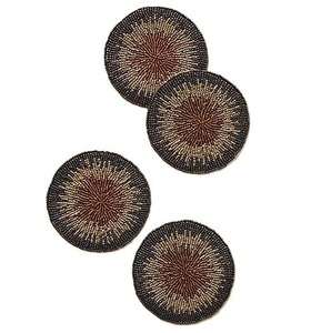 Posavasos bordado con cuentas para vajilla Posavasos de mesa con cuentas de semillas de diseño Floral hecho a mano - Product Image 3