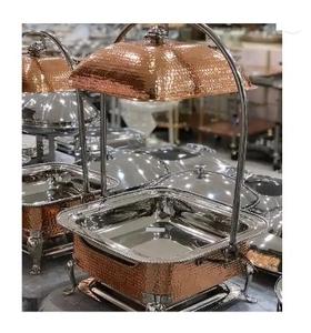 Vintage Hotel Restaurante Catering Chafing Dish Buffet Set de acero inoxidable Chafing Platos Calefacción Pantalla Calentador de alimentos Set - Product Image 2