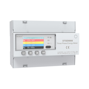 เครื่องวัดพลังงานไฟฟ้าสามเฟส HOKO รุ่น DTSD9866-CD7 ระดับความแม่นยำ 0.5 หน้าจอ LCD แสดงผล 5A 0-999999.9 กิโลวัตต์ชั่วโมง AC/DC 85-265V IoT ความถี่ - Product Image 1