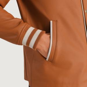 OVO Stanford University Varsity Jacket Manches longues Poignets côtelés Letterman College Jacket 100% Cotton Canvas Winter Front Design - Product Image 5