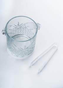 Special occasion <b>glass</b> ice bucket with polished look and artistic value perfect for parties and weddings - Product Image 4