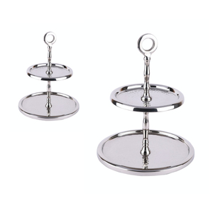 Latest Designed Metal <b>Cake</b> Stand Server Home Party Celebration <b>Cake</b> Pedestal with Two Tier Manufacturer in India - Product Image 4