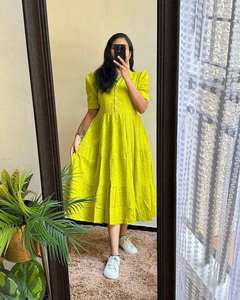 ชุดเดรสผ้าไหมชิ้นเดียวสำหรับผู้หญิงชุดเดรสปักลายผ้าฝ้ายชุดแมกซี่สำหรับงานแต่งงานและงานปาร์ตี้ - Product Image 1