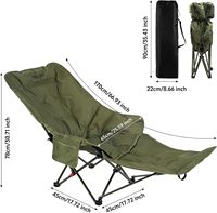 Chaise-lit de camping pliable moderne en acier inoxydable à double usage avec repose-pieds amovible, montage facile, chaise de couchage réglable - Extérieur