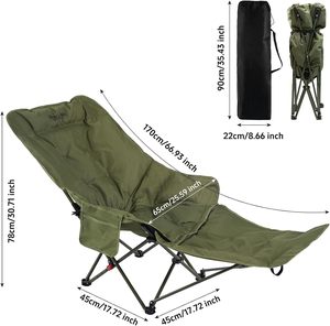 Chaise de camping pliante à double usage Repose-pieds amovible Chaise de couchage réglable facile à assembler pour mobilier d'extérieur - Product Image 4