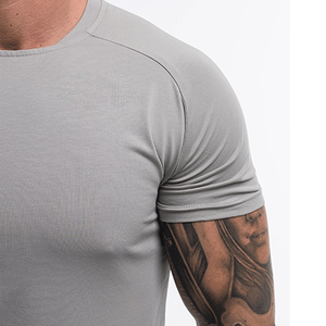 T-shirt de sport décontracté en toile à col rond pour homme, coupe classique, grande taille, écologique, séchage rapide, vêtements de fitness - Product Image 4