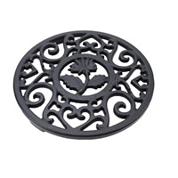 Socle rond exclusif en fonte pour plats chauds, casseroles, assiettes, théières – Support rustique en fonte pour plats chauds, idéal pour la cuisine et la table à manger