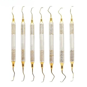 Juego de 7 Piezas de Curetas Dentales Manuales para Limpieza Dental, Curetas Gracey Periodontales, Curetas de Hueso, Herramientas de Blanqueamiento Dental para el Cuidado Bucal - Product Image 1