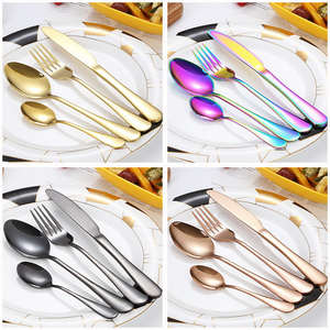 Golden elegant premium stainless steel table cutlery set perfect for home kitchen restaurant hotel dining and regular use - Product Image 5