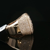 Anillo de Oro Amarillo de 14K con Diamantes Naturales |   Anillo de Diseño de Lujo Personalizado |   Joyería Fina de Moda para Hombre, Regalo para Bodas y Fiestas