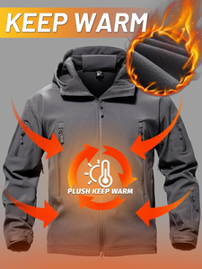 Chaqueta táctica Softshell de alta calidad para invierno, duradera, sostenible, personalizable, con bolsillo lateral y cremallera, chaquetas Softshell - Product Image 3