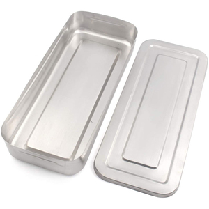 Plateau médical en acier inoxydable de 50x21x8 cm, plateau durable pour hôpital et clinique, utilisation manuelle de stérilisation - Product Image 2