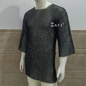 Camisa de malla de acero medieval hecha a mano, armadura vikinga lista para batalla Hauberk para recreación Cosplay, venta al por mayor, artesanías de Metal - Product Image 5