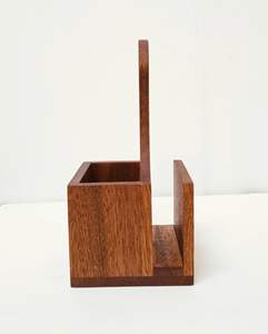 Modern Standing Wooden Cutlery Holder Handle Side Napkin Slot Compact Table Organizer for Spoons <b>Forks</b> <b>Knives</b> Tissue Storage - Product Image 3