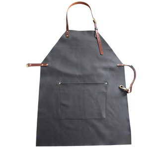 Fabricante de cuero marrón camarero Chef jardinería cocina salón hombres cuero personalizado Logo delantal - Product Image 6