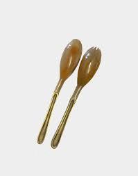 Cuchara y Tenedor para Ensalada de Cuerno de Buey Auténtico con Mango Largo, Precio de Fábrica al por Mayor, Cubiertos para Ensalada para Uso en la Cocina - Product Image 4