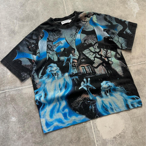 T-shirts imprimés bouffants 3D graphiques 100% coton blanc uni coupe ample T-Shirt imprimé bouffé lourd de haute qualité pour hommes - Product Image 3