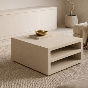 Buffet en bois massif Mimosa finition sable |   Armoire de rangement minimaliste moderne |   Meubles de design pour salon - Product Image 3