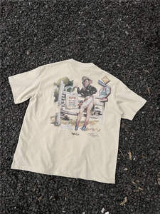 Logo personnalisé pour hommes Design 100% coton T-Shirt Épaule tombante Tricoté Motif imprimé 200 Grammes Poids du tissu Blanc Style lavé - Product Image 5