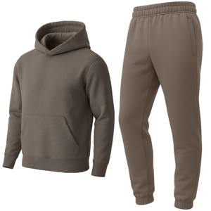 Ensemble de vêtements de sport pour homme de haute qualité, personnalisé, deux pièces, couleur unie, 100% coton, coupe-vent, respirant, antibactérien, séchage rapide, pour l'hiver - Product Image 1