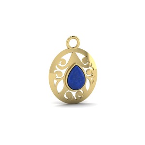 Bijoux fins artésiens de créateur Pendentif en lapis-lazuli naturel Pierre précieuse 6x9mm Poire éternité Vermeil Style Bohème Pendentifs et breloques - Product Image 6