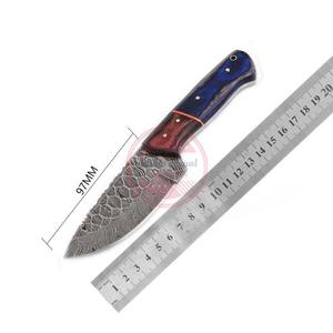 Sialkot-cuchillo de acampada al aire libre, cuchillo de caza de hoja de Damasco con Funda de cuero - Product Image 4