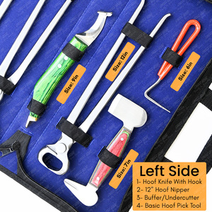 Luxury Farrier Tools Kit Horse Shoe <b>Nail</b> <b>Puller</b>, Alligator Hoof Clincher, Equine Hoof Pick Pvc Handle Hoof Knife Curved Blade - Product Image 4