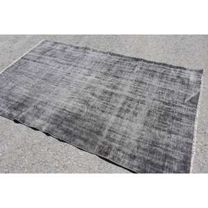 Alfombra moderna de lana gris de retales, alfombra de tejido plano turco de 4,9x8 pies, decoración para sala de estar con respaldo de látex - Product Image 4