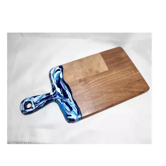 Indian Handmade Custom Logo Wood & Resin Chopping Board Cutting Board cheese Board bamboo products For Home Decor & Gift Purpose