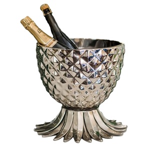 Antique argenté de qualité supérieure avec logo personnalisé Baignoire à vin et refroidisseur Seau à glace en bouteille de conception italienne pour bar - Product Image 5