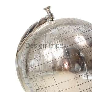 Silver <b>Globe</b> Stand Metal Crafts Gift Items Decorative Rotatable <b>Globe</b> Model Home Decor And Office Desktop Decoration Items - Product Image 4