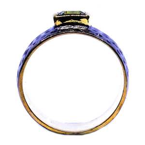 Anillo de Aguamarina de Plata de Ley 925 Estilo clásico Chapado en oro para bodas - Product Image 5