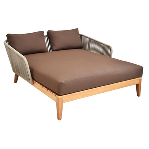 Canapé-lit d'extérieur en teck, mobilier de jardin avec coussin de style moderne pour l'extérieur - Product Image 1