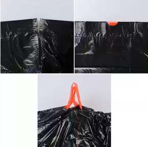 Sac à ordures biodégradable en plastique PE de couleur claire avec poignée à cravate Logo imprimé personnalisé Sac poubelle à cordon de 13 gallons sur rouleaux - Product Image 5