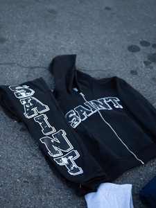 Ensemble deux pièces sweat à capuche zippé en coton épais 500gsm Survêtement pour hommes Ensemble personnalisé sweats à capuche et pantalons de survêtement de haute qualité pour hommes - Product Image 3