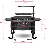 Tragbarer Pizzaofen aus Stahl für Holzkohle und Grill, Außenküche, Campingkocher, Feuerschale und Holzofen