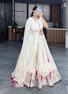 Premium Collection Faux Gorgette With Sequence And Embroidery <b>Lehenga</b> Choli <b>Woman</b> Fashion Manufacturer And Supplier From India - Product Image 3
