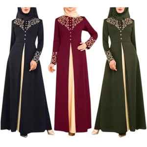 2024 meilleure broderie OEM Service dernière conception léger long musulman dames Abaya meilleure vente arabe à manches longues femmes Abaya - Product Image 4