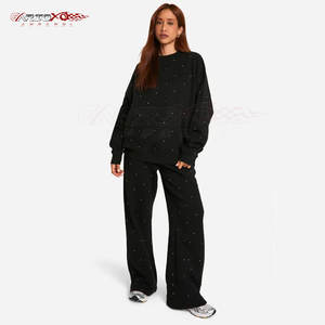 Sweat-shirt strass léger pour femmes avec un éclat élégant et un sweat-shirt strass brillant de style pull pour femmes - Product Image 3