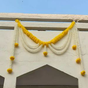 Guirnalda de caléndula artificial Mogra, toran indio, decoración de boda, telón de fondo, decoración de Diwali varalakshmi Pooja, Día de los muertos Dholki - Product Image 1