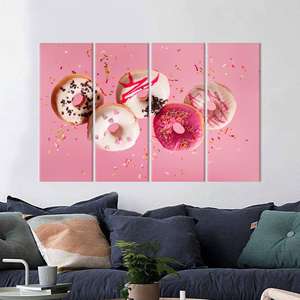 ภาพพิมพ์บนผ้าใบศิลปะสมัยใหม่ลายโดนัทแสนอร่อย - ของตกแต่งบ้าน,4P: ภาพพิมพ์แบบห่อหุ้ม - Product Image 1