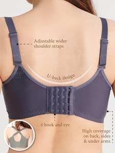 Women's 100% Cotton Maternity Nursing Sports <b>Bra</b> Everyday Seamless Logo-Cup Breathable Anti-Bacterial Underwire High Breast - Product Image 6