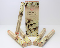 Paquete de 6 varitas de incienso de Vainilla Francesa HEM (20 cada una) Aroma de larga duración, relajación, meditación y fragancia para el hogar