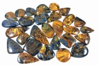 Radha Arts Cabochon de Pietersite Naturelle Polie (Jaune Bleu) pour Bijoux, Formes Personnalisées et Vente en Gros