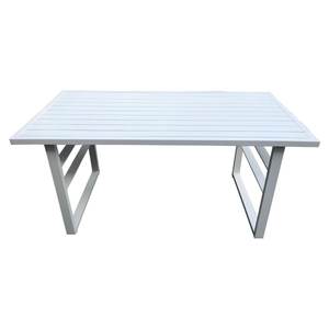 Table d'extérieur fixe en aluminium blanc LOREN 140x71x68cm par Amicasa - Product Image 1