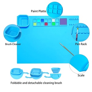 Tapis de dessin classique OEM pour enfants <span class=keywords><strong>avec</strong></span> gobelet de lavage pour pinceaux, en silicone écologique sans BPA, pour peinture sans désordre à l'école et à la maison - Product Image 2