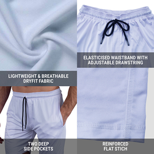 กางเกงออกกำลังกายขาสั้นผ้าแห้งเร็วกางเกงขาสั้นผ้าโพลีเอสเตอร์สำหรับยกน้ำหนักแบบลำลองสำหรับเล่นโยคะความคล่องตัวสูงสุด100% - Product Image 6